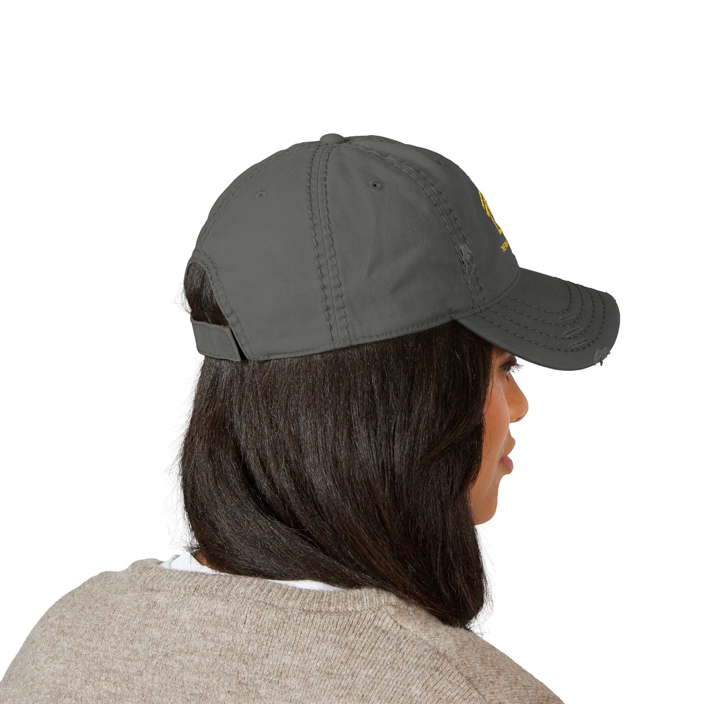 Distressed Dad Hat with Embroidery - Casual Style Accessory, Gift for Dads, Summer Fashion, Everyday Wear, Trendy Headwear