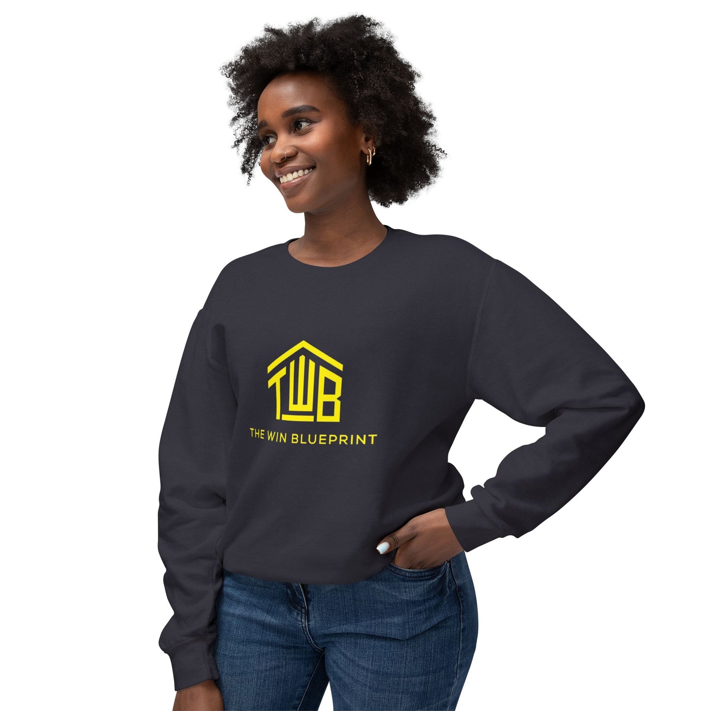 Unisex Lightweight Crewneck Sweatshirt - The Work Blueprint, Casual Gift, Cozy Layer, Everyday Comfort, Creative Vibes