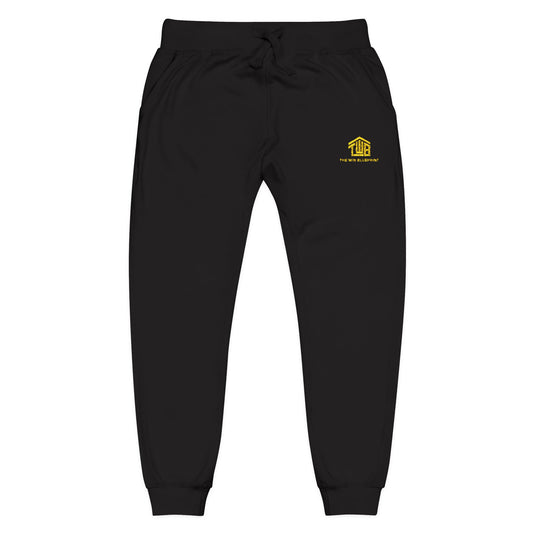 Cozy Unisex Fleece Sweatpants with Embroidery, Comfortable Lounge Pants, Gift for Her/Him, Casual Wear, Fall/Winter Essentials